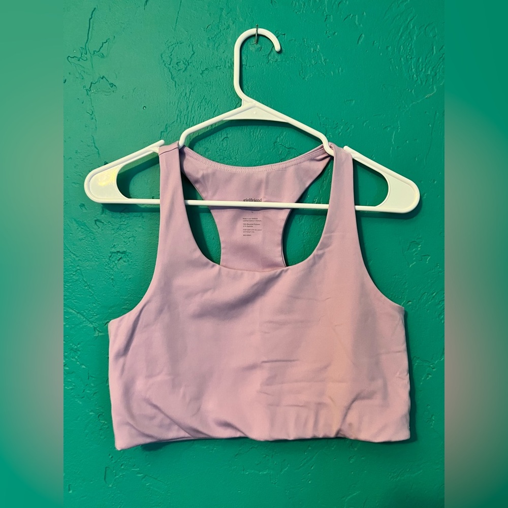 Girlfriend Collective Paloma longline sports bra, lavender size L